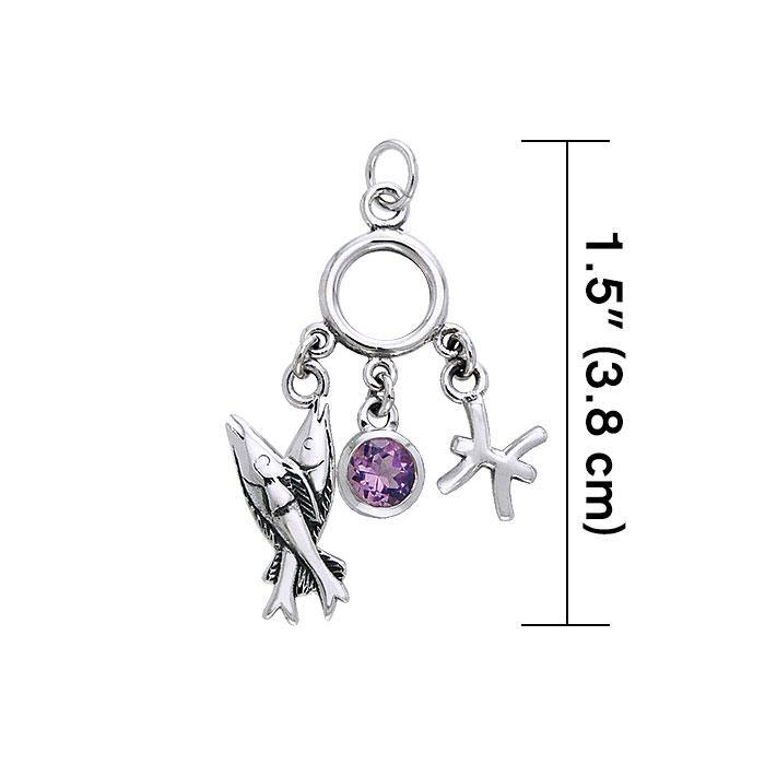 Pisces Silver Astrology Charm TCM228 - Jewelry