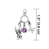 Pisces Silver Astrology Charm TCM228 - Jewelry