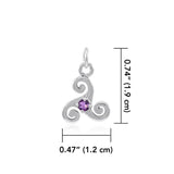 Silver Celtic Triskele Birthstone Charm TCM271 - Jewelry