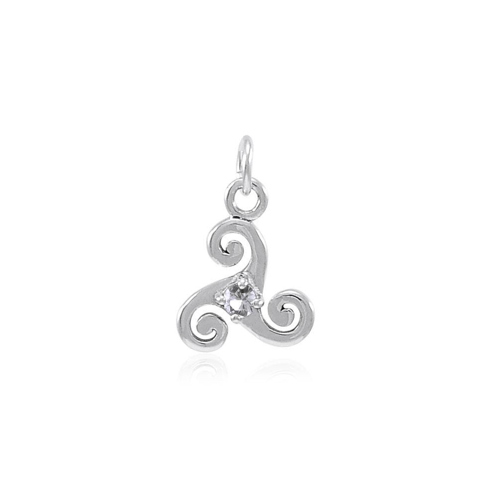 Silver Celtic Triskele Birthstone Charm TCM271 - Jewelry