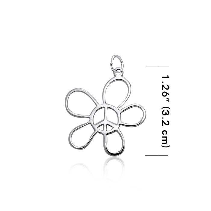 Flower Peace Silver Charm TCM398 - Jewelry