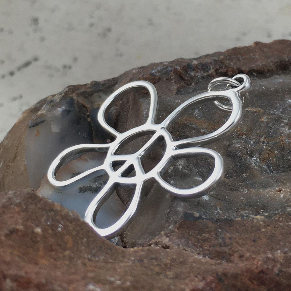 Flower Peace Silver Charm TCM398 - Jewelry