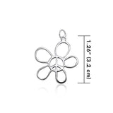 Flower Peace Silver Charm TCM398 - Jewelry