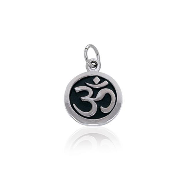 Round Om Silver Charm TCM515 - Jewelry