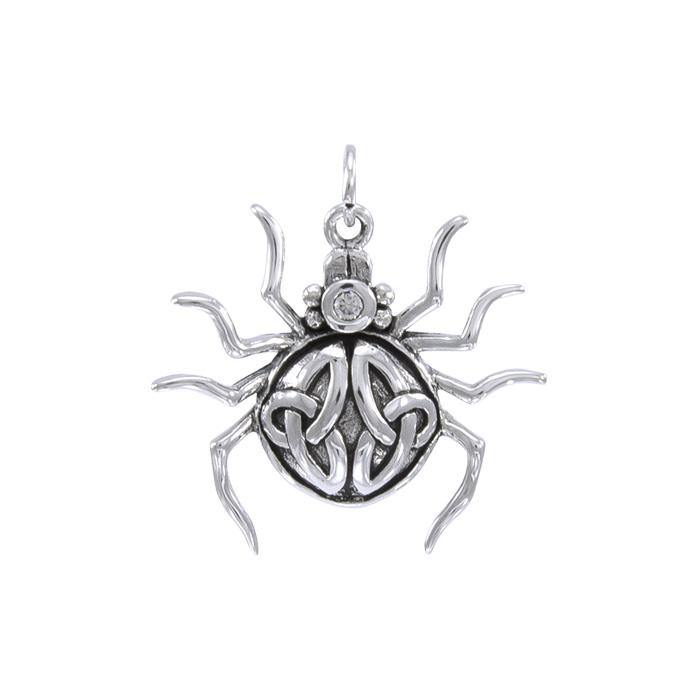 Spider with Triquetra Silver Charm TCM544 - Jewelry