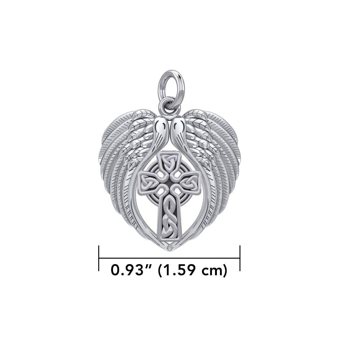 Feel the Tranquil in Angels Wings Sterling Silver Charm with Celtic Cross TCM674 - Jewelry