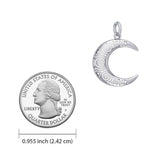 Spiral Crescent Moon Sterling Silver Charm TCM676 - Jewelry