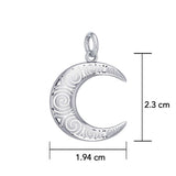 Spiral Crescent Moon Sterling Silver Charm TCM676 - Jewelry
