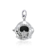 3 Dimensional Diving Helmet Sterling Silver Charm TCM695 - Jewelry