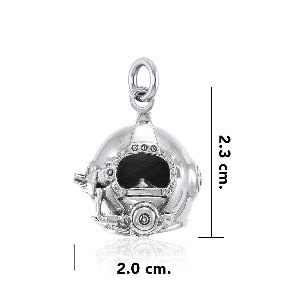3 Dimensional Diving Helmet Sterling Silver Charm TCM695 - Jewelry