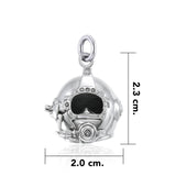 3 Dimensional Diving Helmet Sterling Silver Charm TCM695 - Jewelry