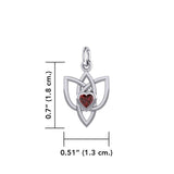 Celtic Knotwork Silver Charm with Heart Gemstone TCM698 - Jewelry