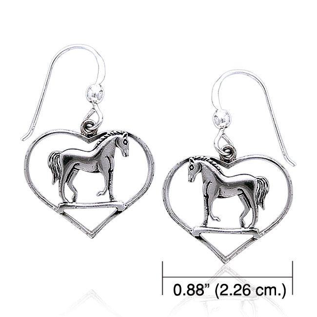 Horse Heart Silver Earrings TE021 - Jewelry