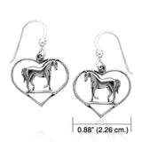 Horse Heart Silver Earrings TE021 - Jewelry