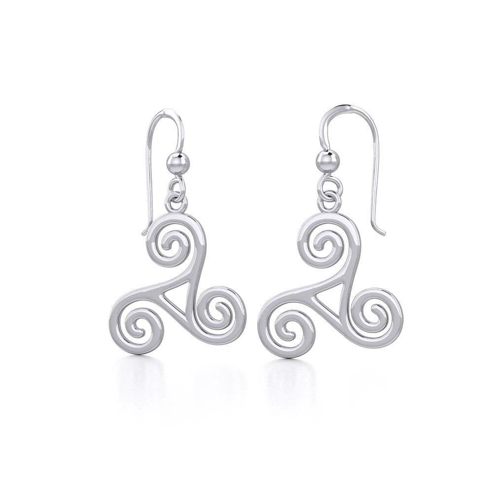Celtic Silver Spiral Earrings TE102 - Jewelry
