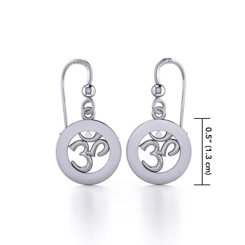 Om Meditation Silver Earrings TE1053 - Jewelry