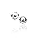 Irish Claddagh Sterling Silver Post Earrings TE1072