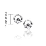 Irish Claddagh Silver Post Earrings TE1072 - Jewelry