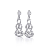 Celtic Knotwork Silver Earrings TE1188 - Jewelry