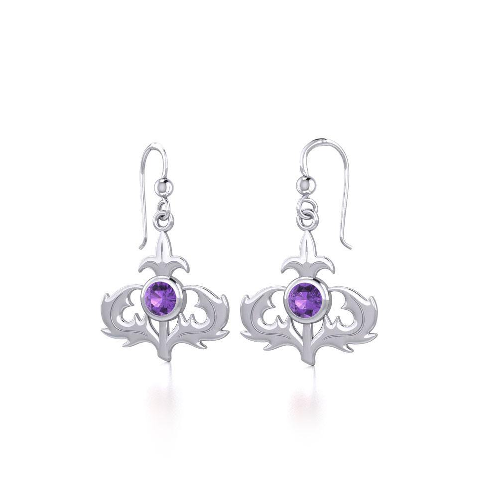 Scottish Thistle Earrings TE2027 - Jewelry