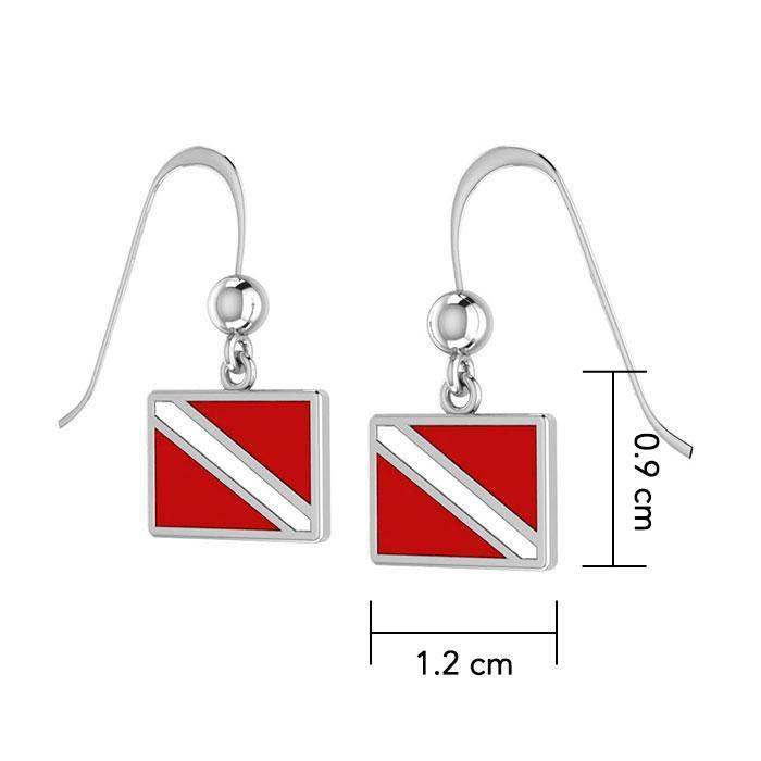 Dive Flag Silver Hook Earrings TE2028 - Jewelry