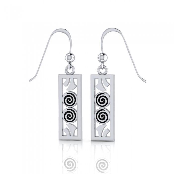 Celtic Double Spiral Silver Earrings TE2068 - Jewelry