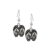 Flip Flop Dangle Silver Earrings TE2087 - Jewelry