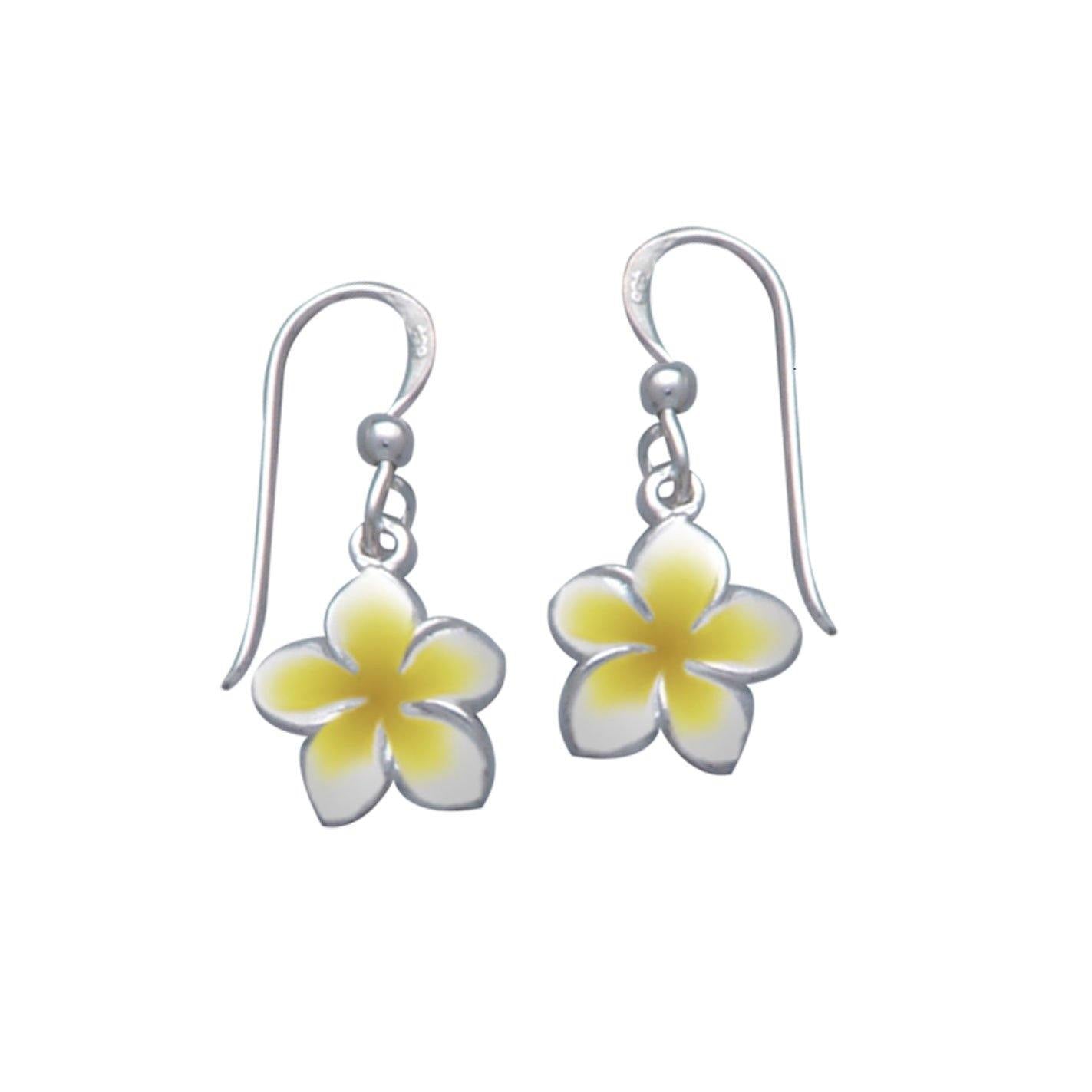 Plumeria - Hawaii National Flower Silver Earrings TE2564-E - Jewelry