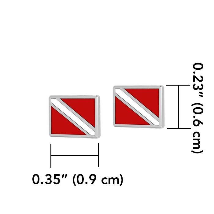 Silver Dive Flag Earrings TE2622 - Jewelry