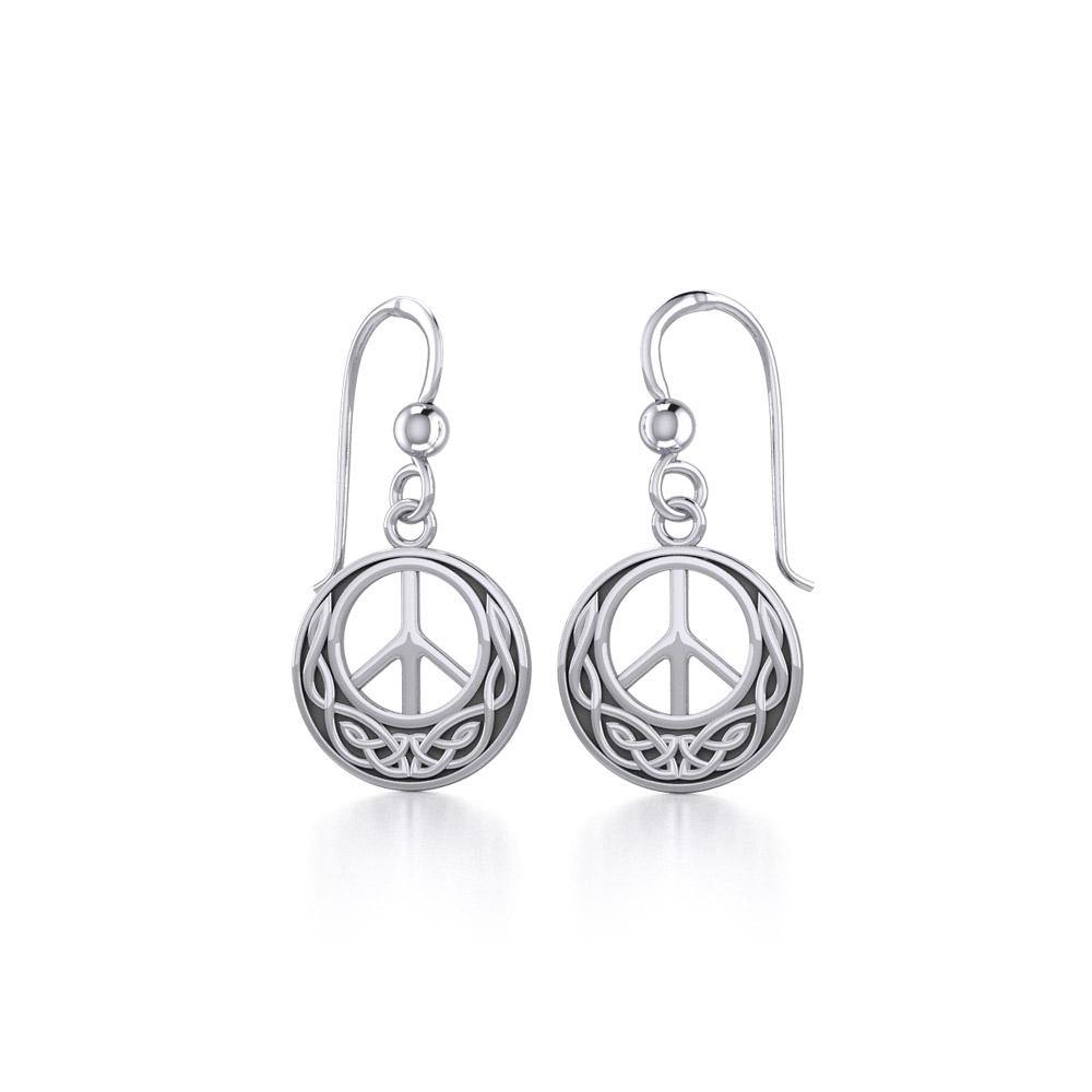 Celtic Knotwork Peace Silver Earrings TE2631 - Jewelry