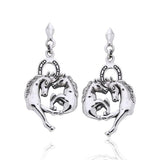 Horses Horseshoe Sterling Silver Post Earrings TE2707