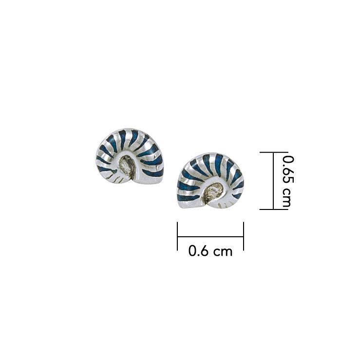 Nautilus Shell Sterling Silver Post Earring TE2792 - Jewelry