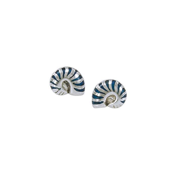 Nautilus Shell Sterling Silver Post Earring TE2792 - Jewelry