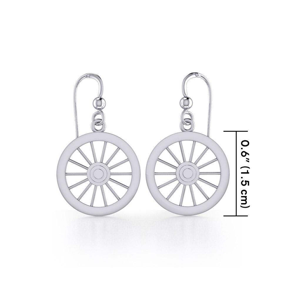 Wagon Wheel Silver Earrings TE2793 - Jewelry