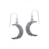 Crescent Moon Spiral Sterling Silver Earrings by Courtney Davis TE2915