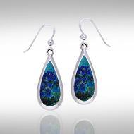 Pear Cabochon Gemstone Silver Earrings TE2942 - Jewelry