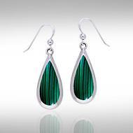 Pear Cabochon Gemstone Silver Earrings TE2942 - Jewelry