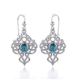 True Celtic pride ~ Sterling Silver Jewelry Scottish Thistle Hook Earrings with a Sparkling Gemstone TE593 - Jewelry
