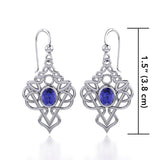 True Celtic pride ~ Sterling Silver Jewelry Scottish Thistle Hook Earrings with a Sparkling Gemstone TE593 - Jewelry