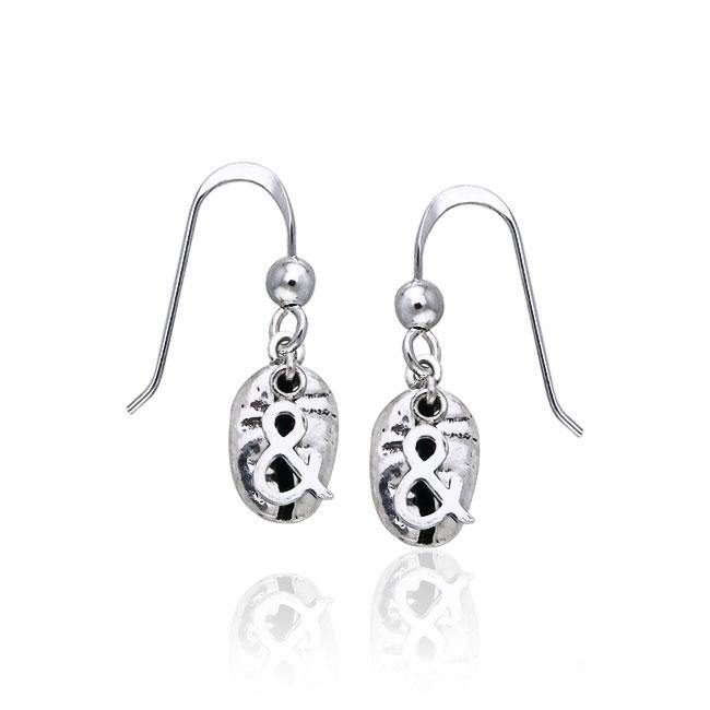 & Coffee Bean Silver Earrings - Jewelry