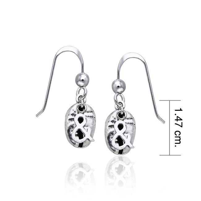 & Coffee Bean Silver Earrings - Jewelry