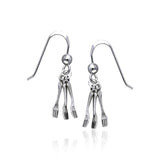 Cafe Fork Sterling Silver Earrings TE643