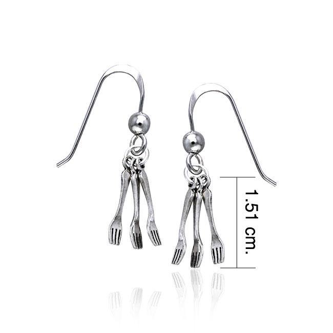 Cafe Fork Silver Earrings TE643 - Jewelry