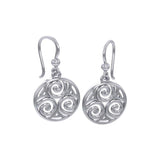 Celtic Single Spiral Silver Earrings TE855 - Jewelry
