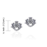 Scottish Thistle Silver Post Earrings TE870 - Jewelry