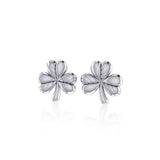 Shamrock Sterling Silver Post Earrings TE879