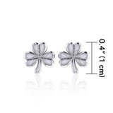 Celtic Shamrock Silver Post Earrings TE879 - Jewelry