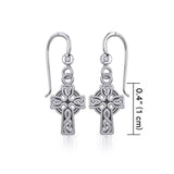Celtic Knotwork Cross Silver Earrings TE907 - Jewelry