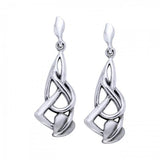 Leaf Pattern Sterling Silver Post Earrings TE933