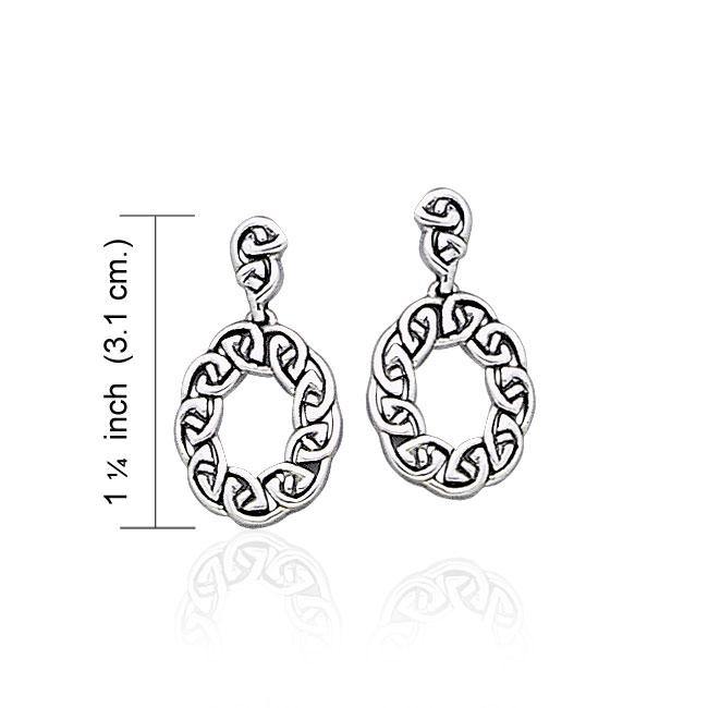 Celtic Knotwork Silver Earrings TE949 - Jewelry